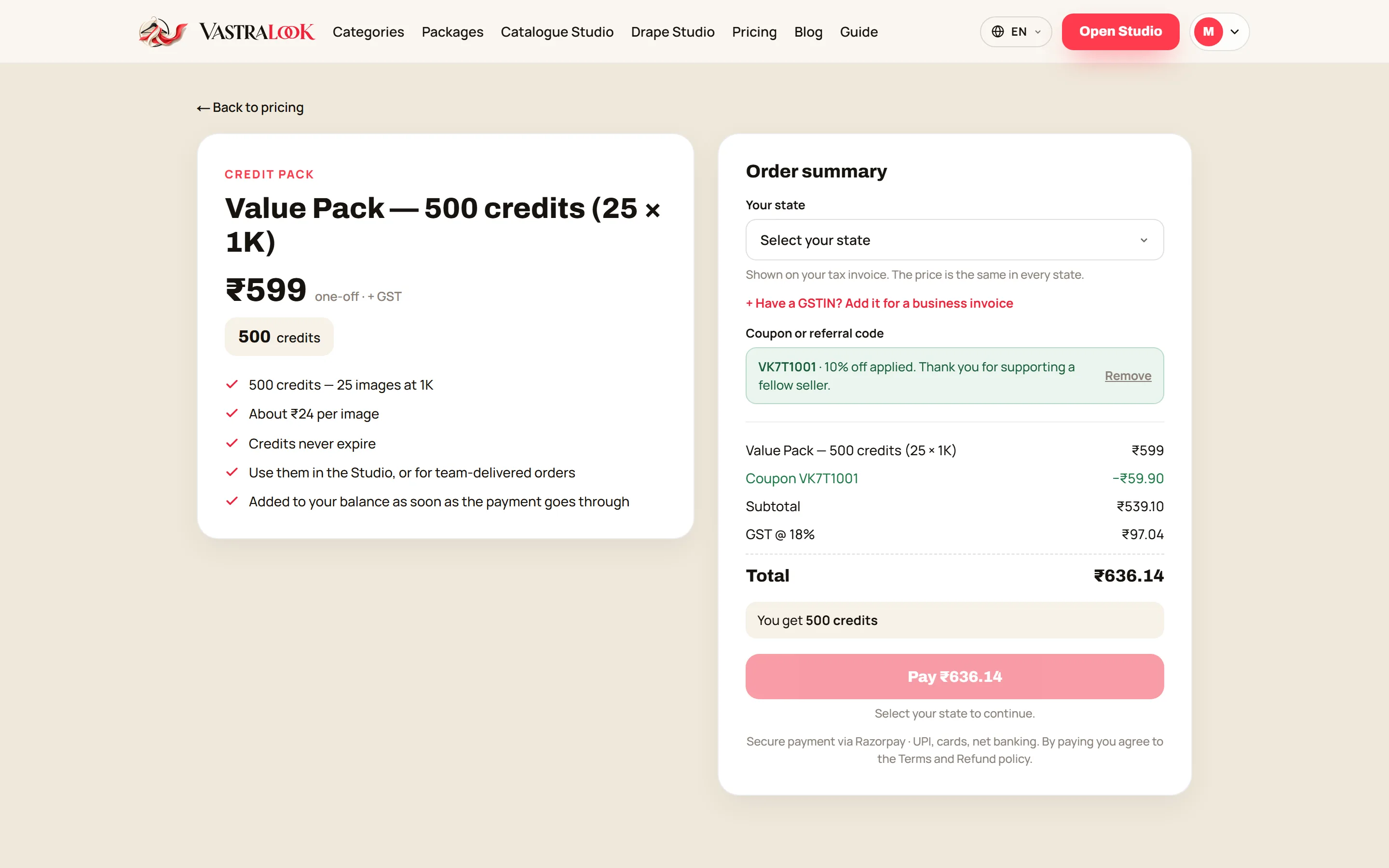 Vastralook Referral Code: 10% Off for Your Friends, 10% Credits Back for You