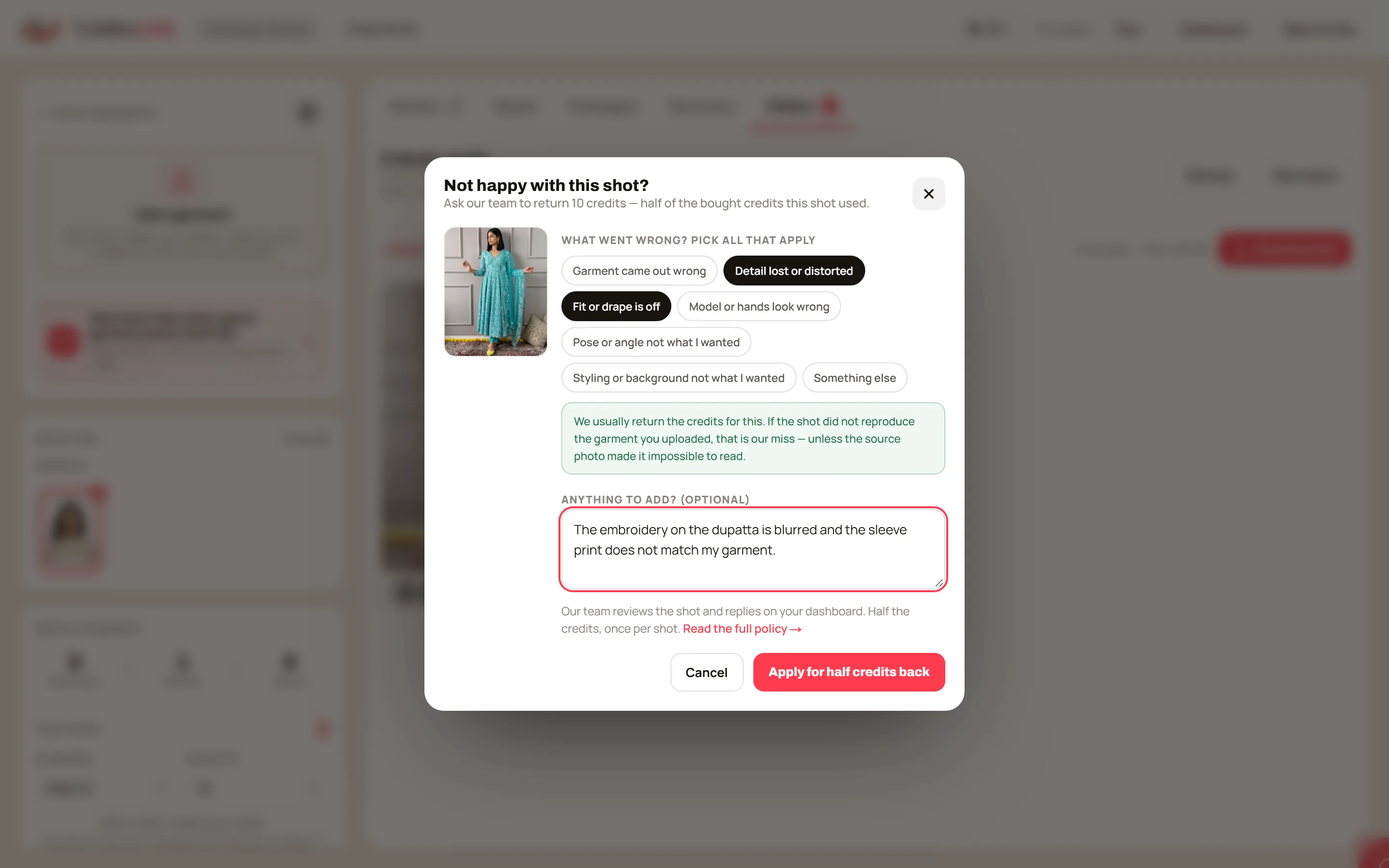 How to Ask for 50% of Your Credits Back on an AI Photo That Missed