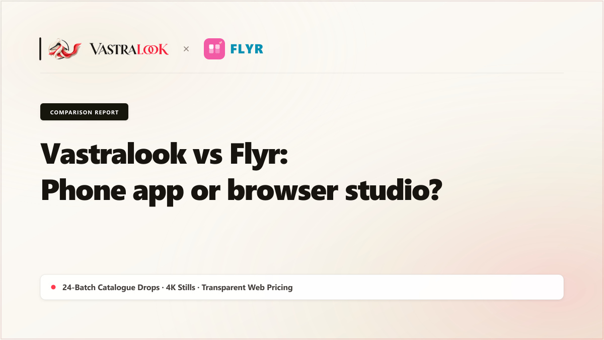 Vastralook vs Flyr: phone app or browser studio?